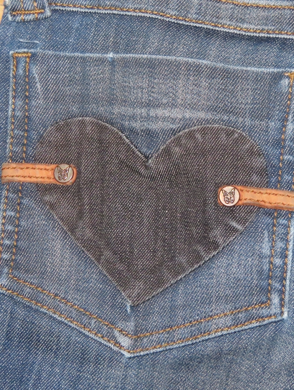 Y2K 🖤 HTF Frankie B. Ultra Low Rise Jeans Black Heart Leather Patched Pockets 0 - Picture 10 of 11